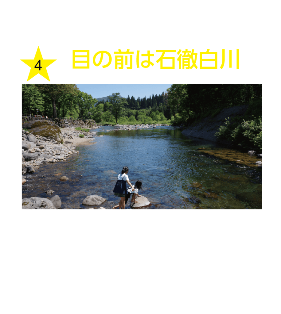 目の前は石徹白川