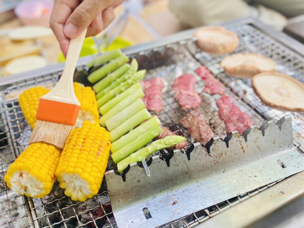 バーベキュー網にくっつかない裏技