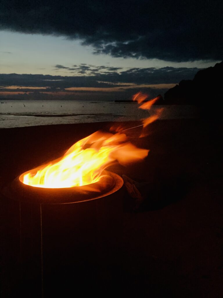 夜 花火 海