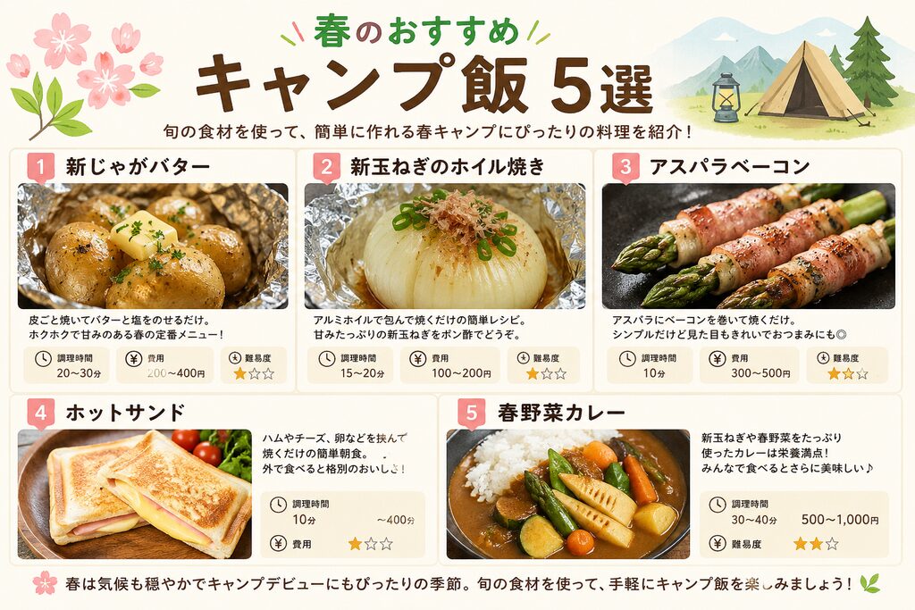 春キャンプ飯の参考画像