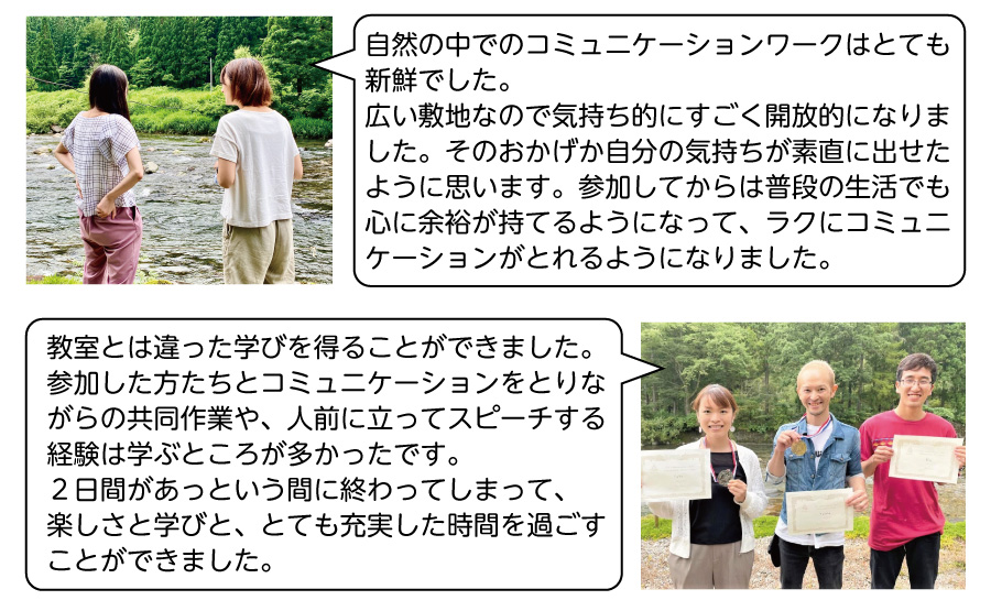 サマーキャンプ参加者の声